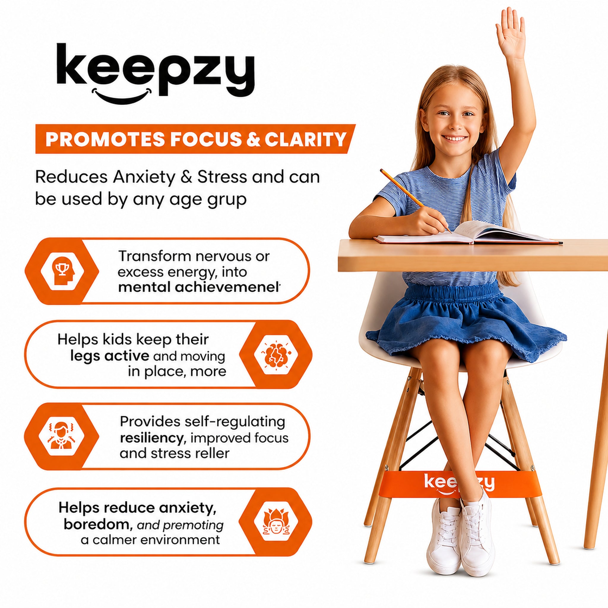 Chair Bands, Anti Slip Chair Bands for Kids with Fidgety Feet