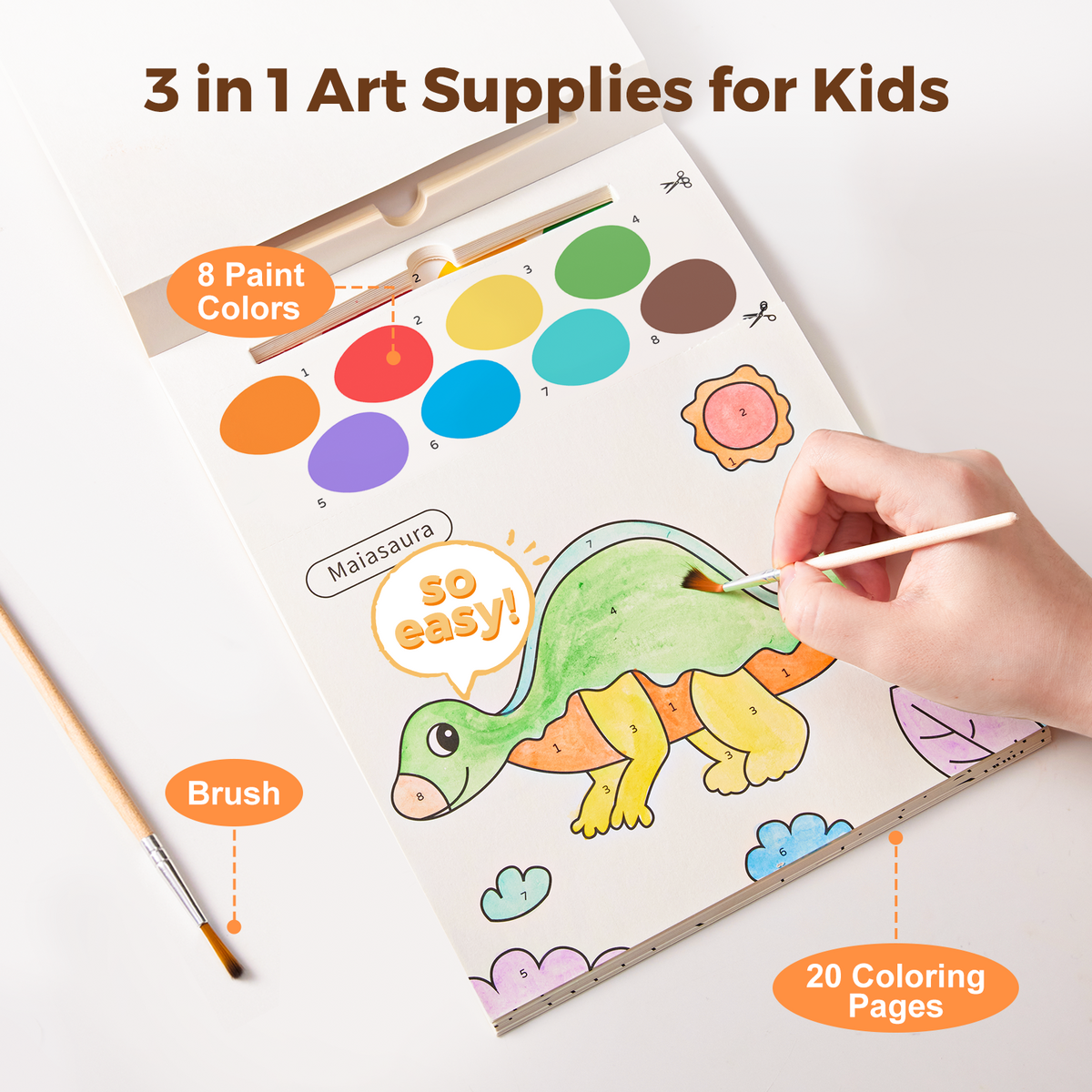 Jarmelo - Paint with Water Books - Dinosaurs