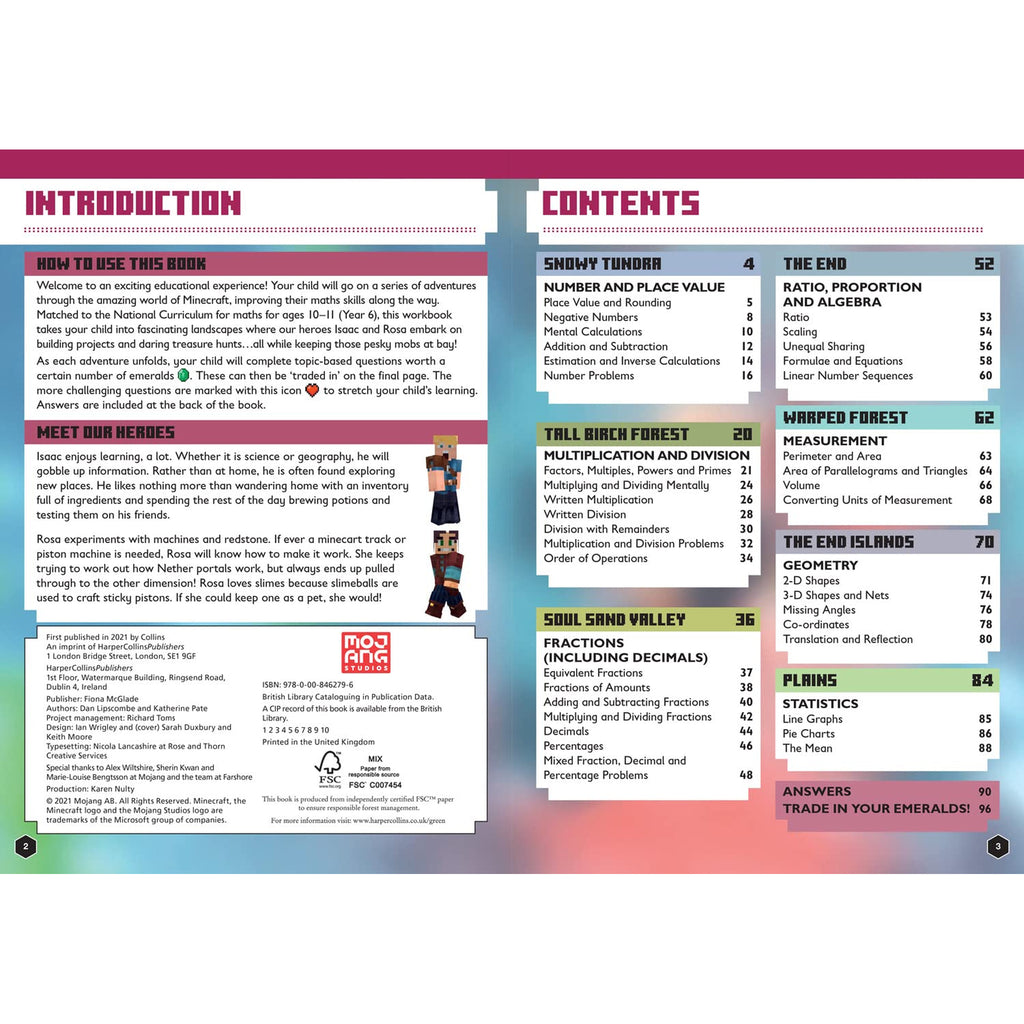 Minecraft - Math Official Workbook - Age 10-11