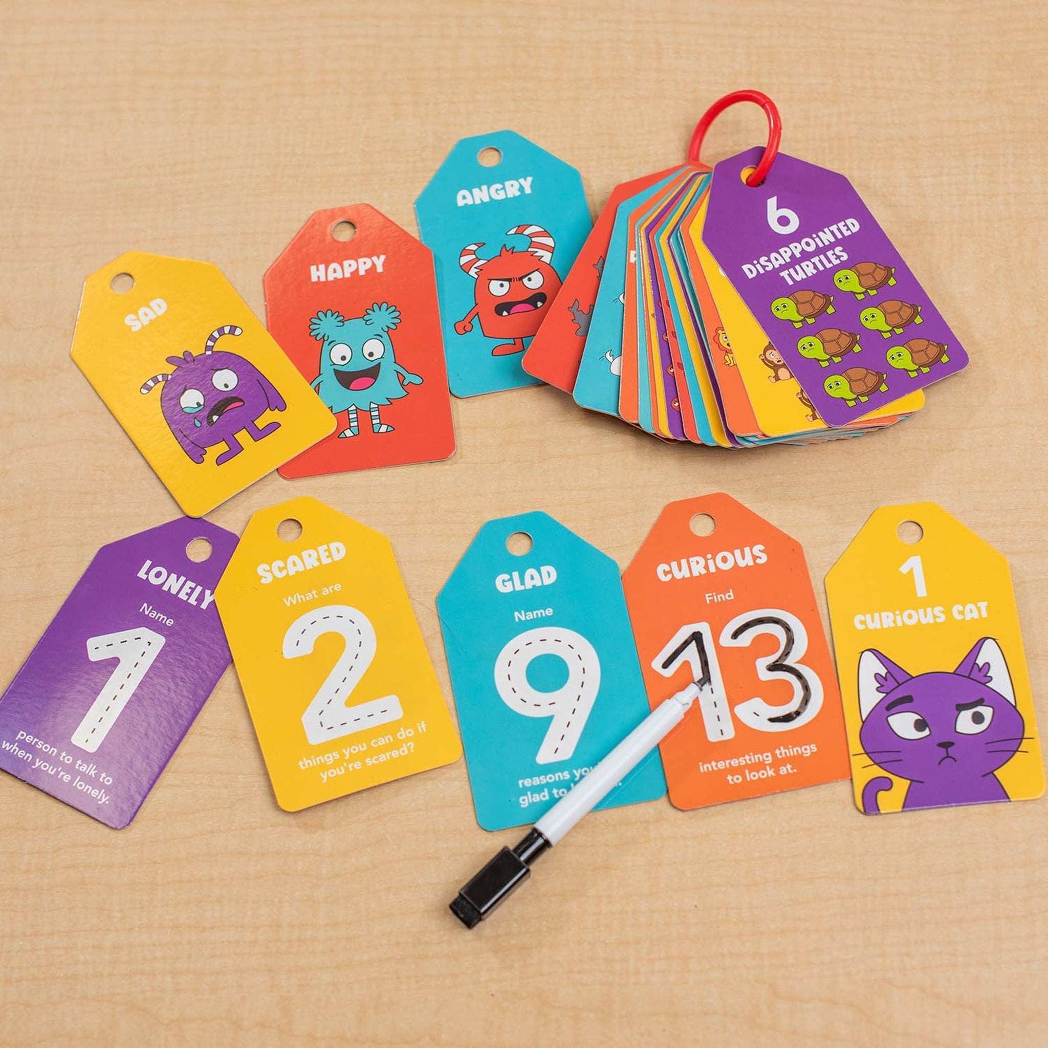 123 Number & Emotion Flash Cards