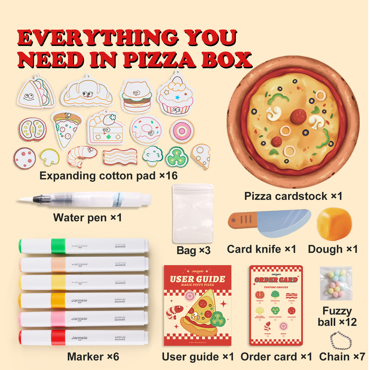 Jarmelo - Magic Puffy Pizza Puffy Drawing Kit