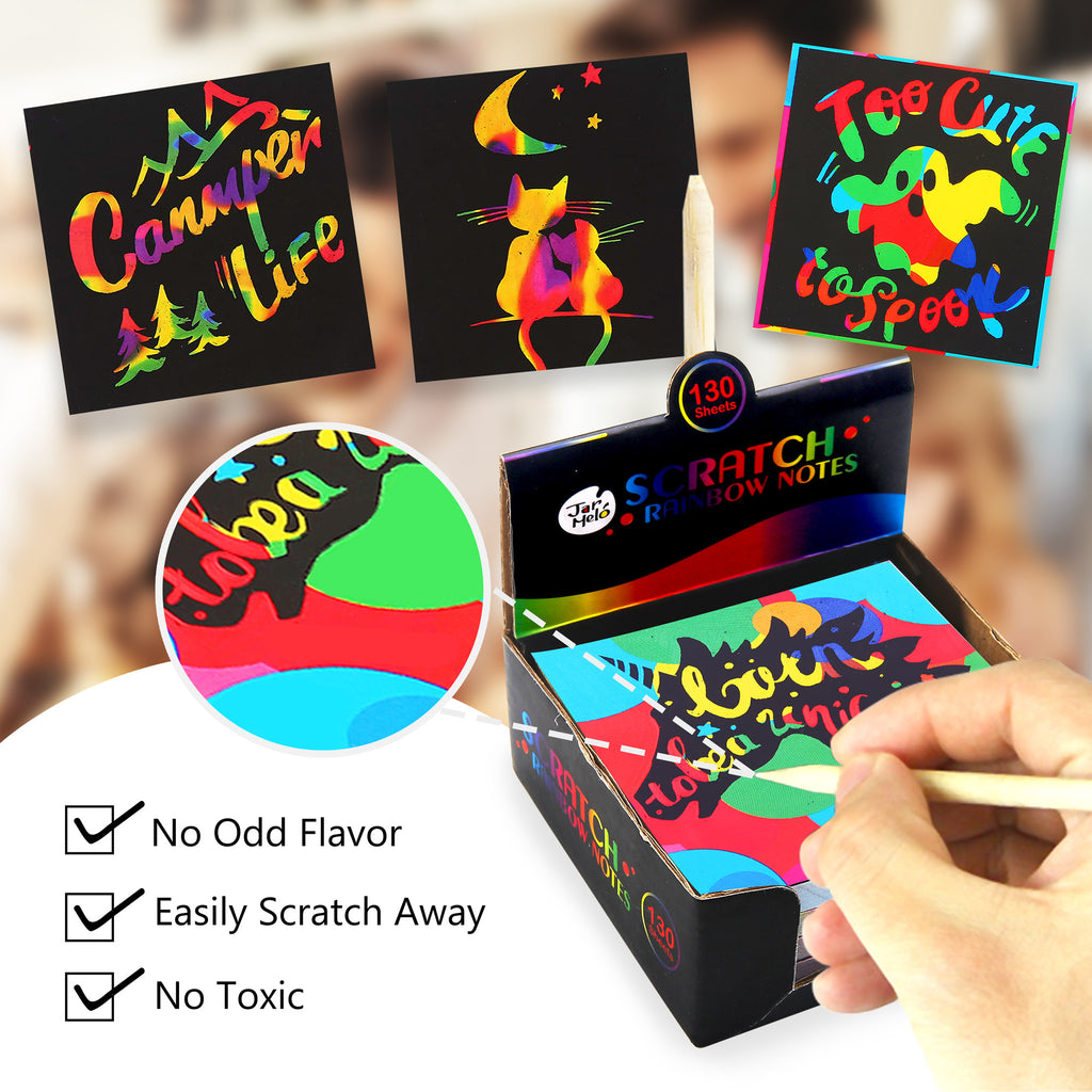 Jarmelo - Scratch Art Notes Set - Rainbow