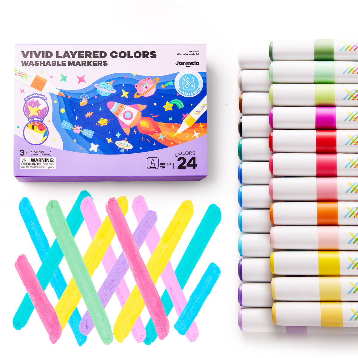 Jarmelo - Super Washable Blendable Markers (24 Ct.)