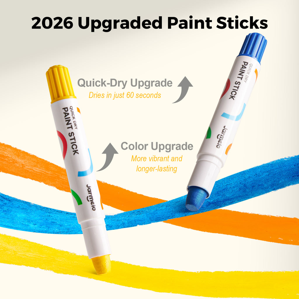 Jarmelo - Tempera Paint Sticks, Washable Solid Paint (12 Ct.)