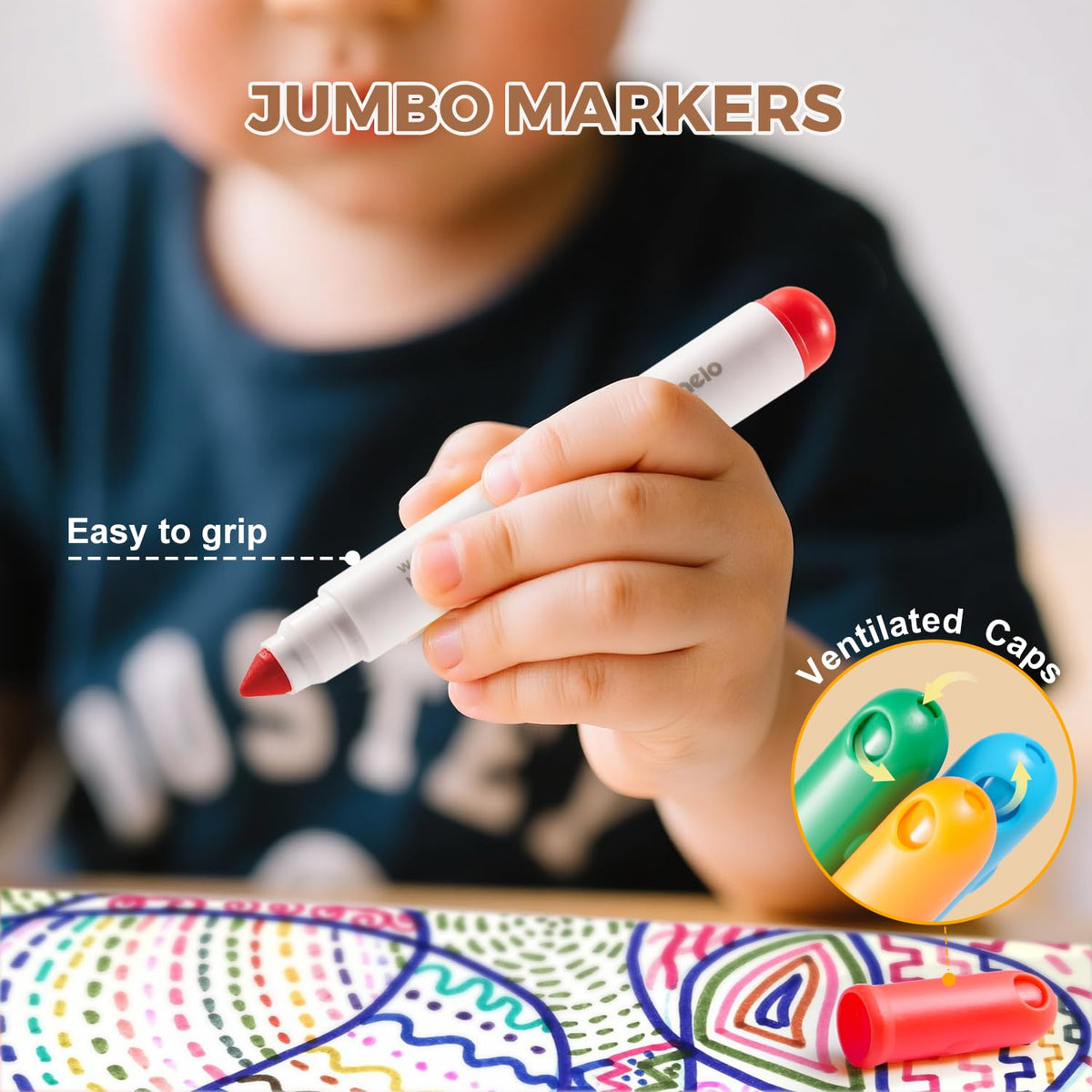 Jarmelo - Washable Markers for Kids Toddlers (36 Ct.)