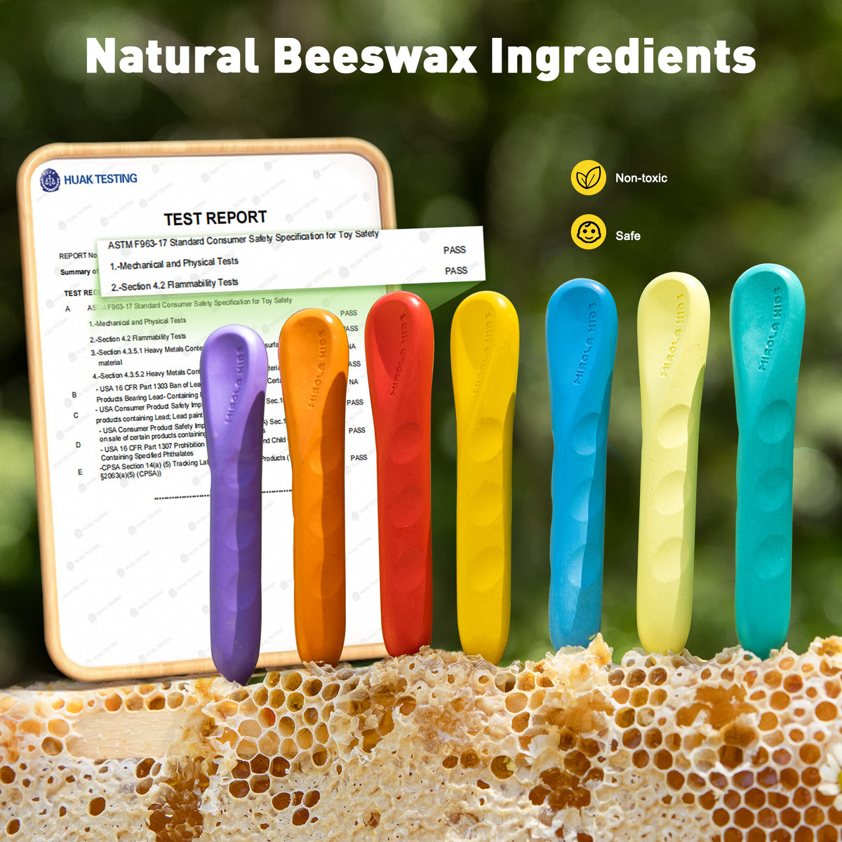 Jarmelo - Mess Free Beeswax Crayons for Toddlers, Washable Jumbo Crayons (24 Ct.)