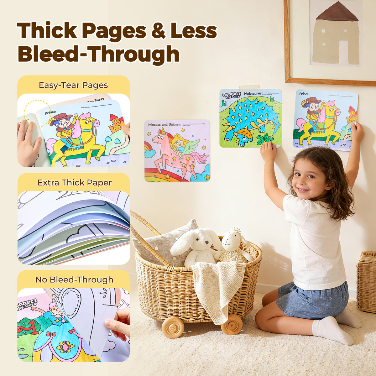 Jarmelo - Play & Learn  Activity Coloring Book - Dinosaurs & Fairy World