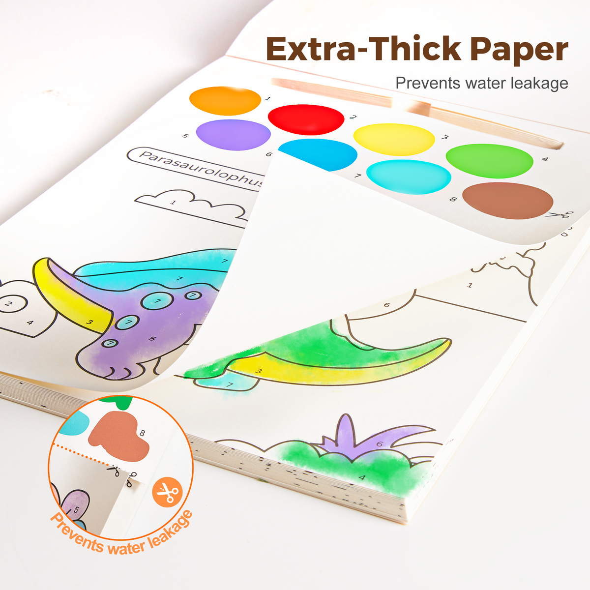 Jarmelo - Paint with Water Books - Dinosaurs