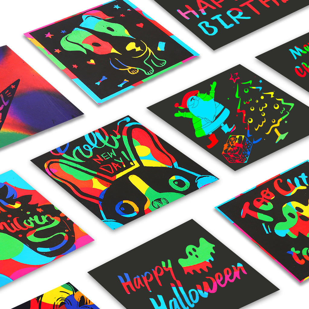 Jarmelo - Scratch Art Notes Set - Rainbow