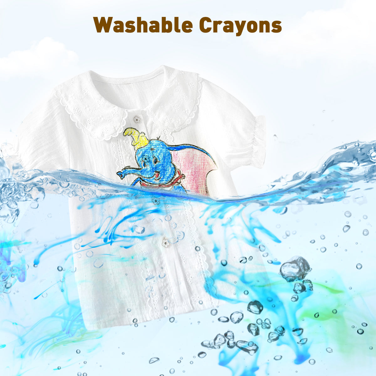 Jarmelo - Mess Free Beeswax Crayons for Toddlers, Washable Jumbo Crayons (24 Ct.)