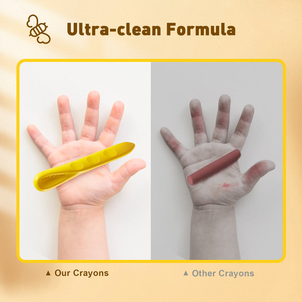 Jarmelo - Mess Free Beeswax Crayons for Toddlers, Washable Jumbo Crayons (24 Ct.)