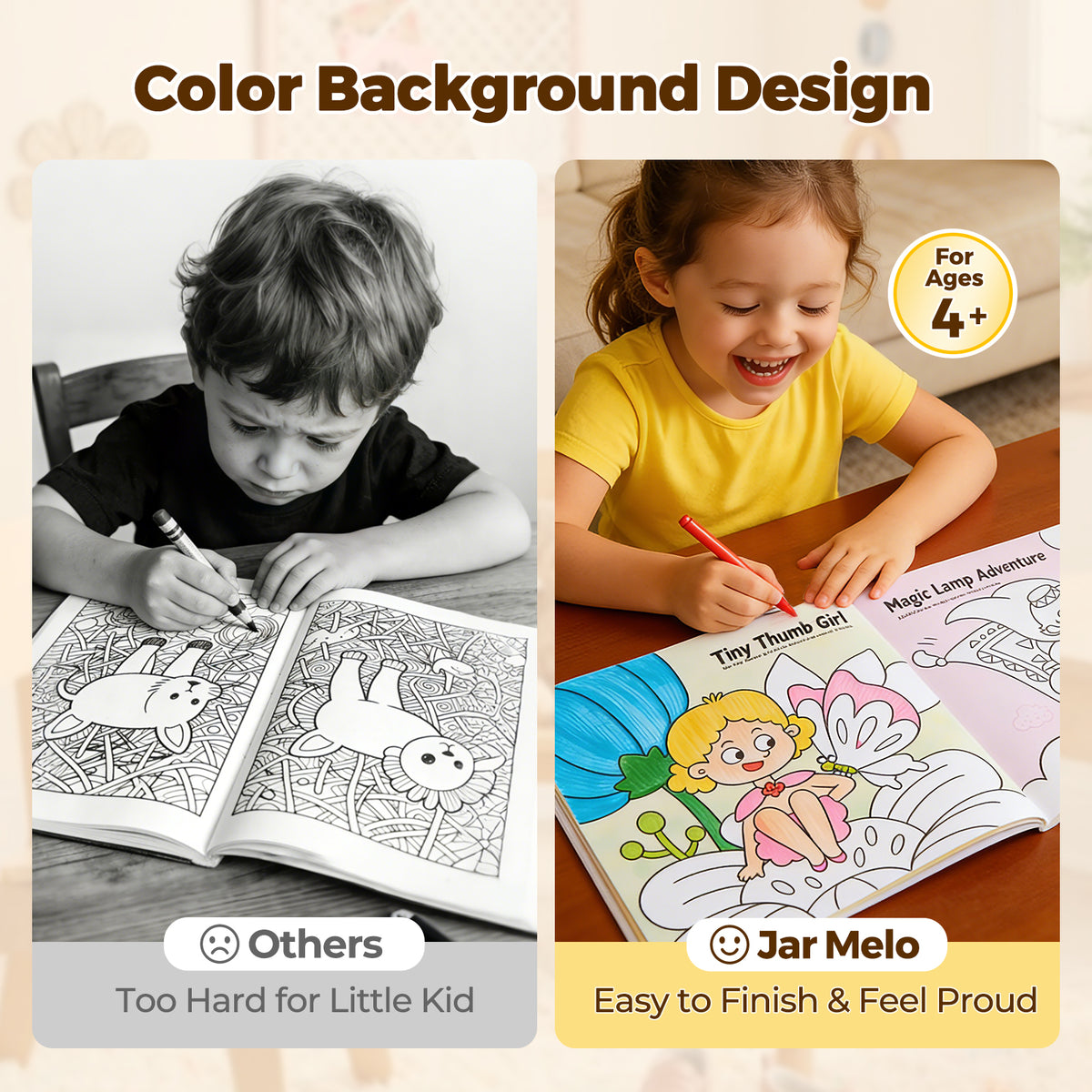 Jarmelo - Play & Learn  Activity Coloring Book - Dinosaurs & Fairy World