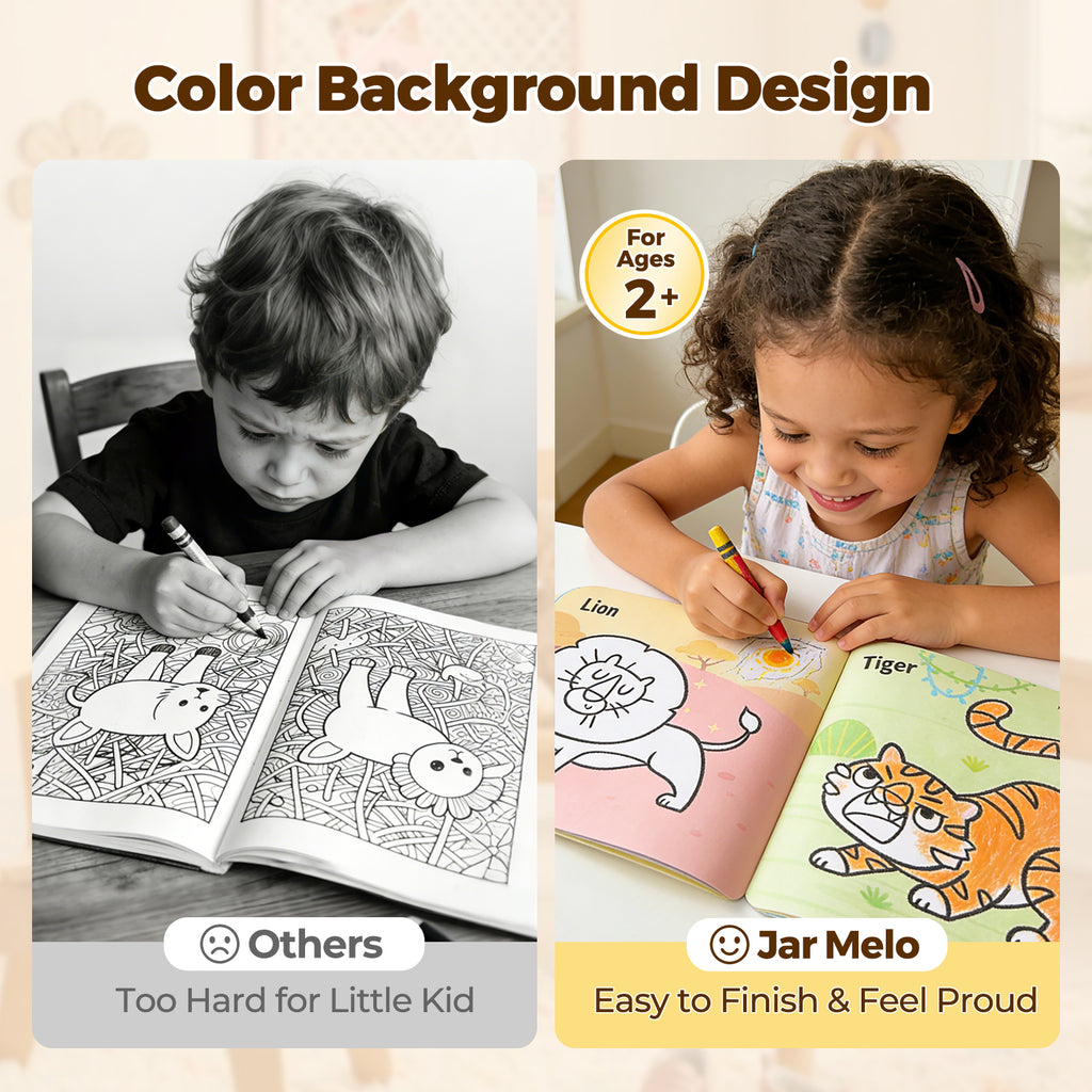 Jarmelo - Play & Learn  Activity Coloring Book - Animals & Vehicles