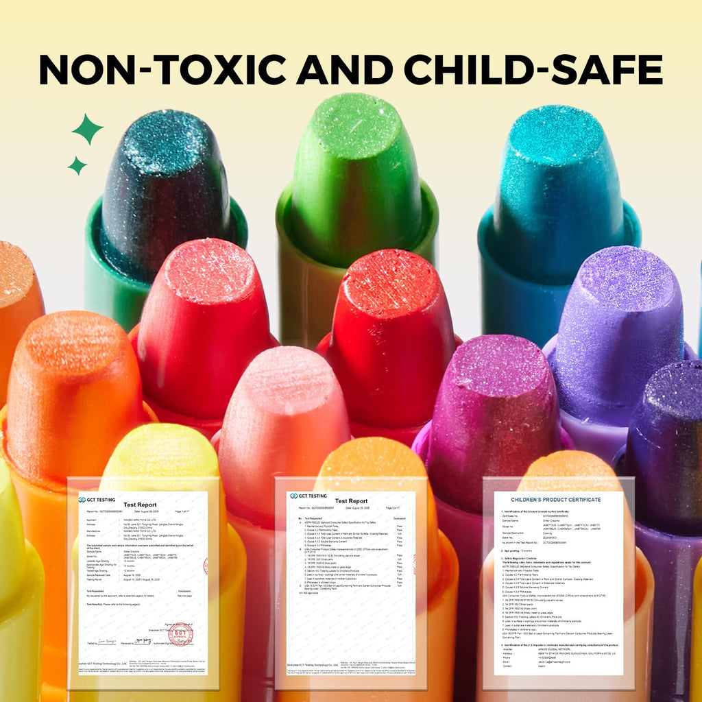 Jarmelo - Glitter Crayons for Toddlers 1-3, Crayons for Kids, (24 Ct.)