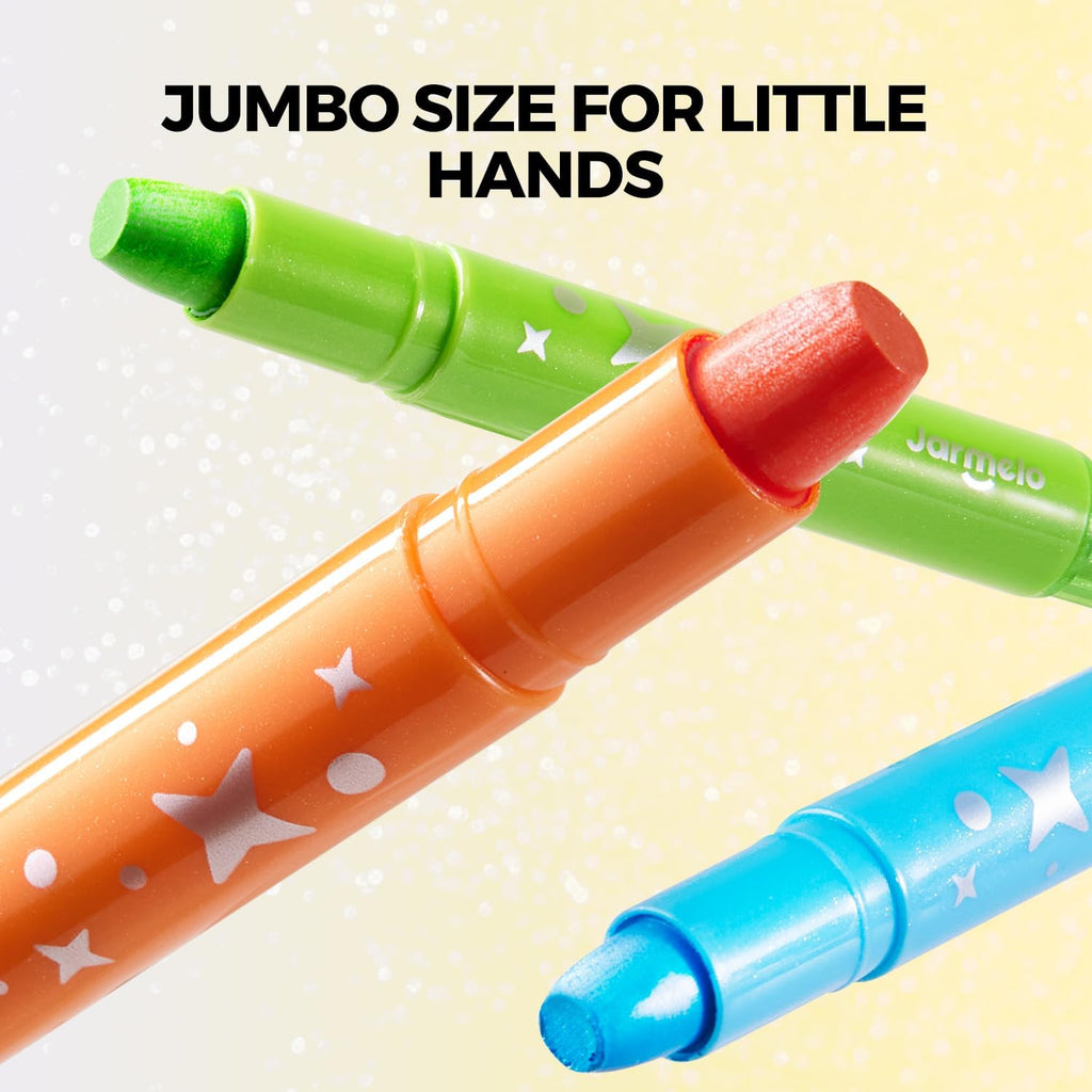 Jarmelo - Glitter Crayons for Toddlers 1-3, Crayons for Kids, (24 Ct.)