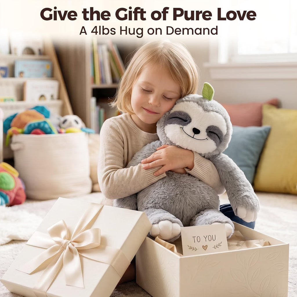 Mewaii - Weighted Stuffed Animals Sloth Plush, Heatable Coolable