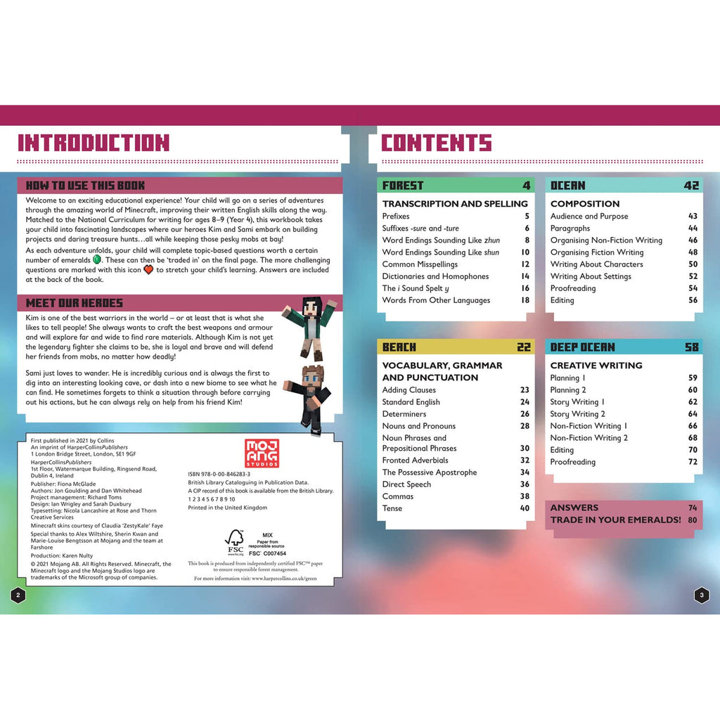 Minecraft - English Official Workbook - Age 8-9