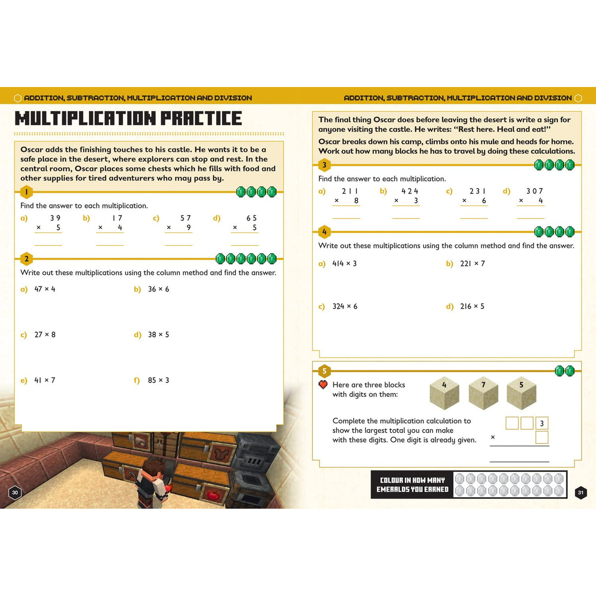 Minecraft - Math Official Workbook - Age 8-9