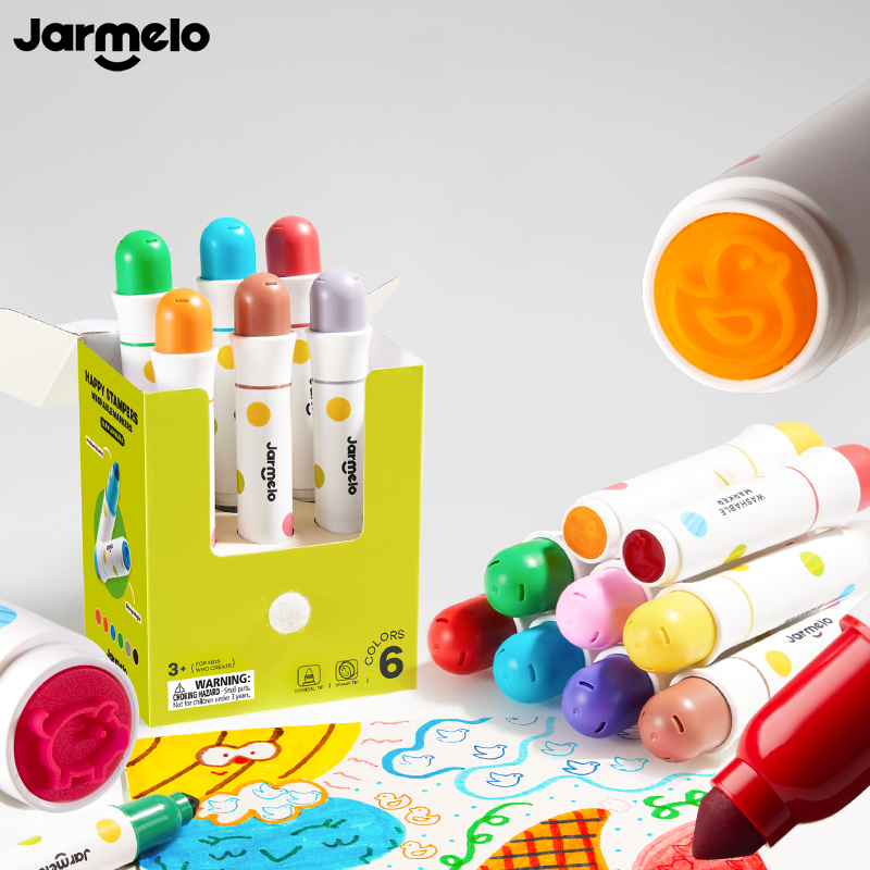 Jarmelo - Happy Stampers Washable Markers - (6 Ct.)