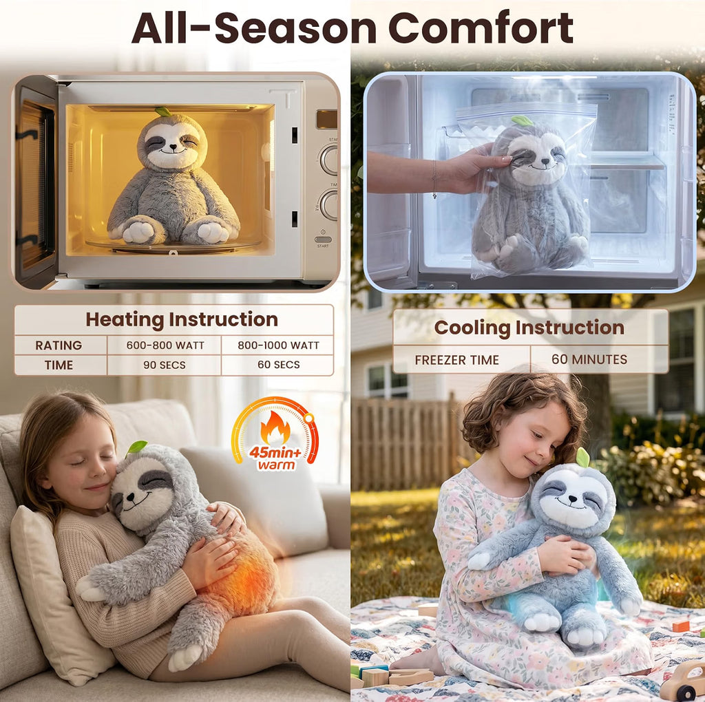 Mewaii - Weighted Stuffed Animals Sloth Plush, Heatable Coolable