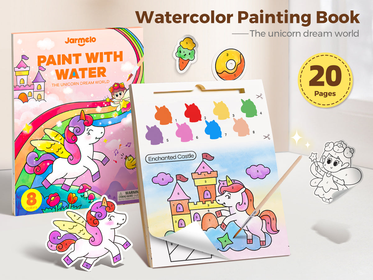 Jarmelo - Paint with Water Books - Unicorn Dream World