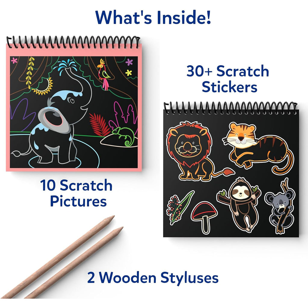 Scratch Art Books - Animals, Craft Kits & Supplies
