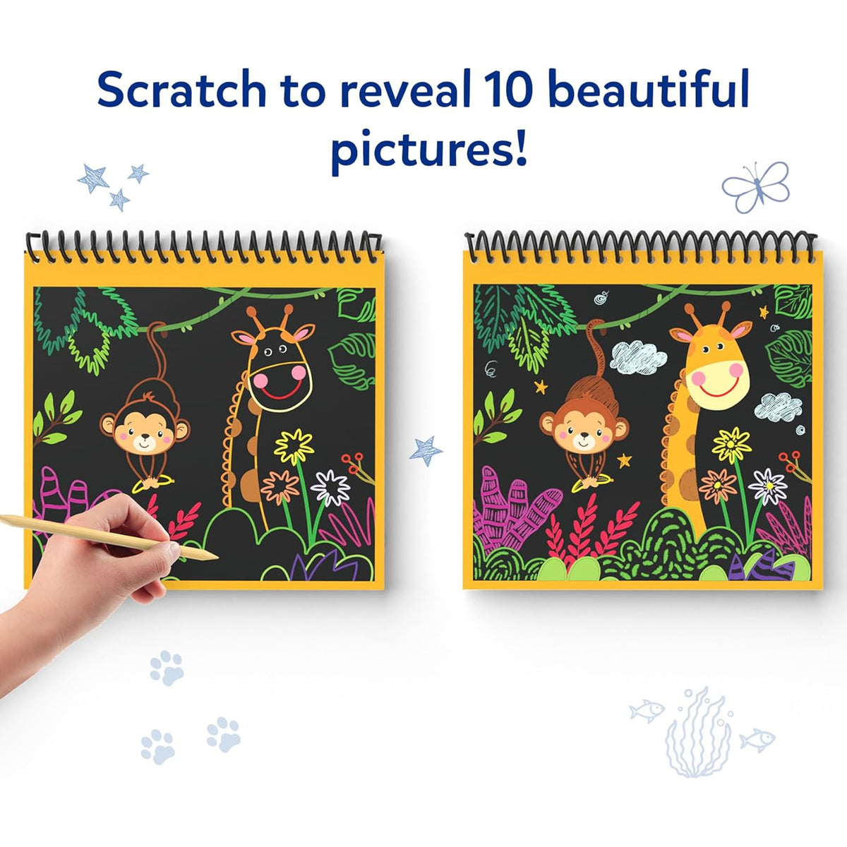 Scratch Art Books - Animals, Craft Kits & Supplies