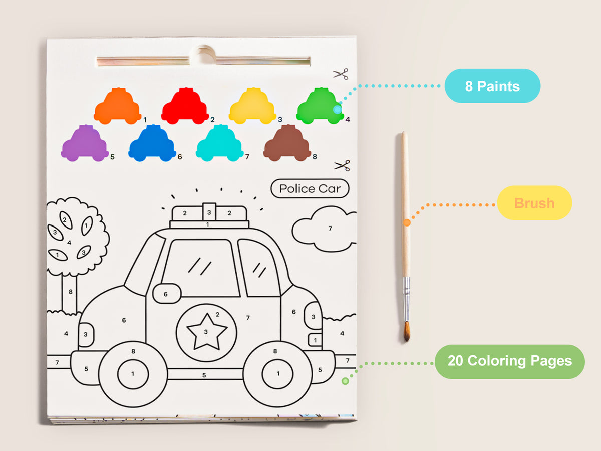 Jarmelo - Paint with Water Books - The Busy Vehicles