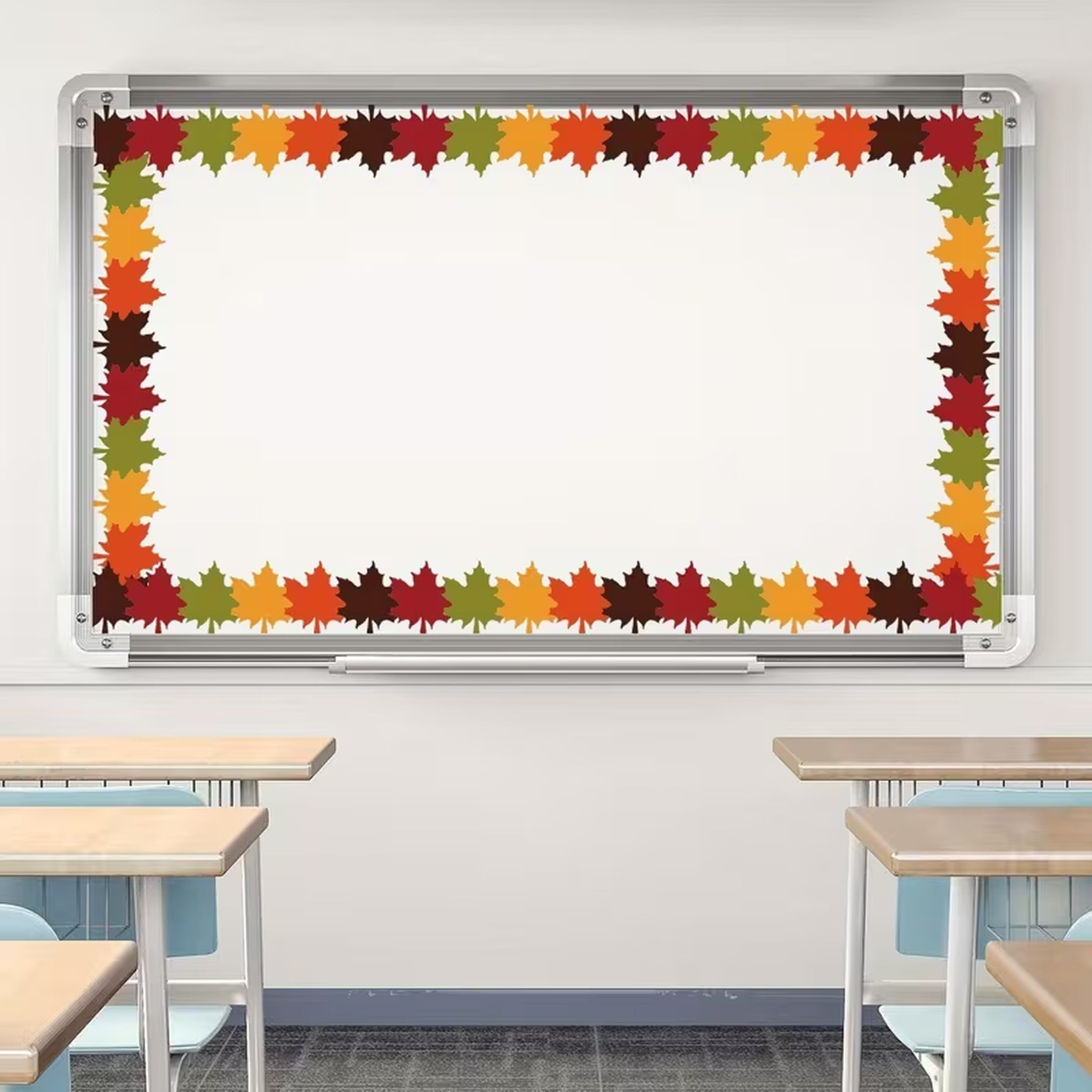 Autumn Leaf-Shaped Die-Cut Strips for Bulletin Boards