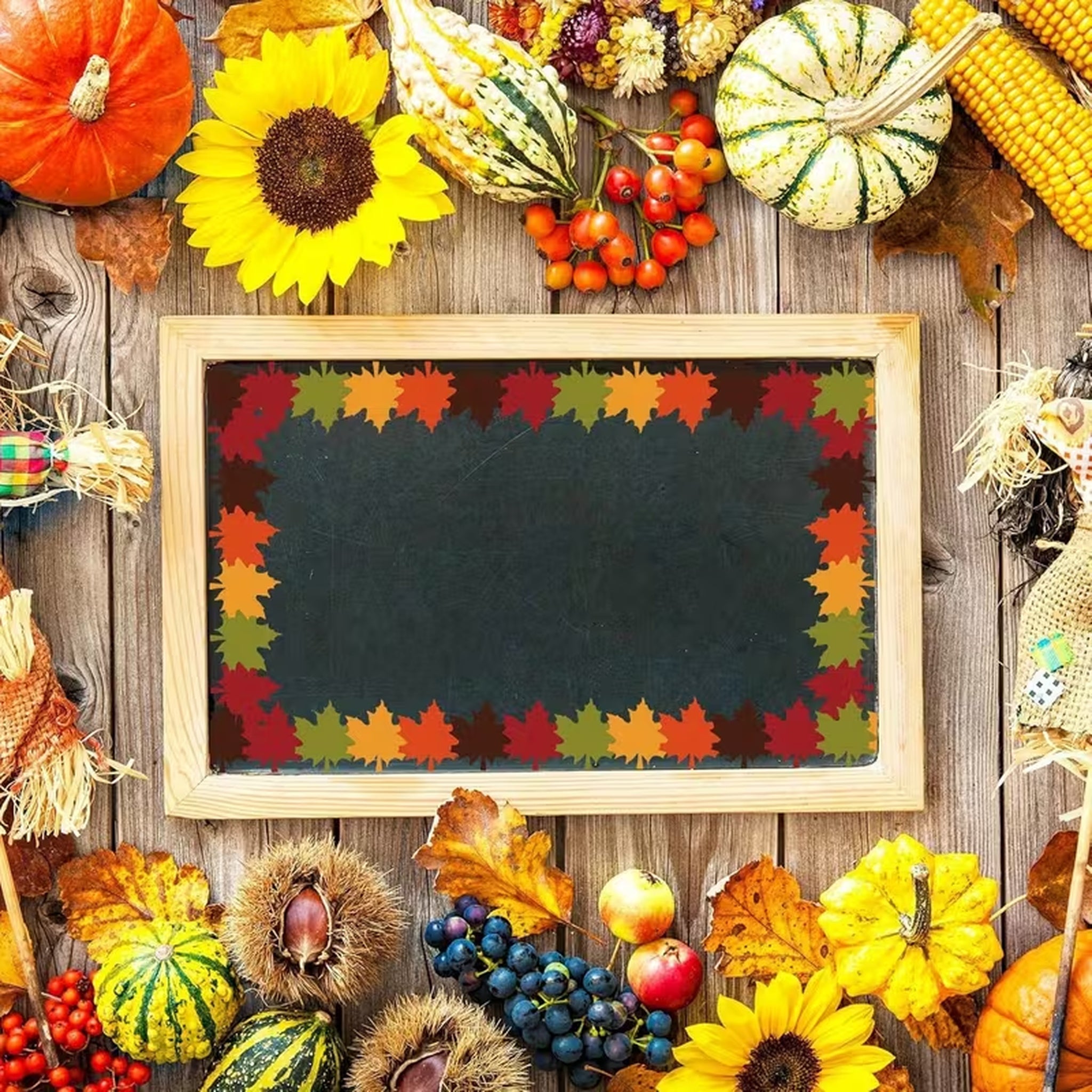 Autumn Leaf-Shaped Die-Cut Strips for Bulletin Boards