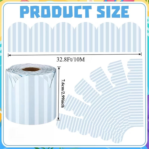Blue Striped Bulletin Board Border