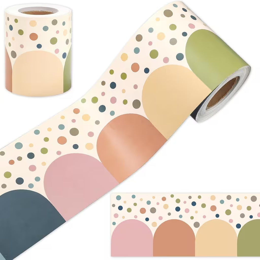 Boho Dot Semicircle Classroom Bulletin Board Borders