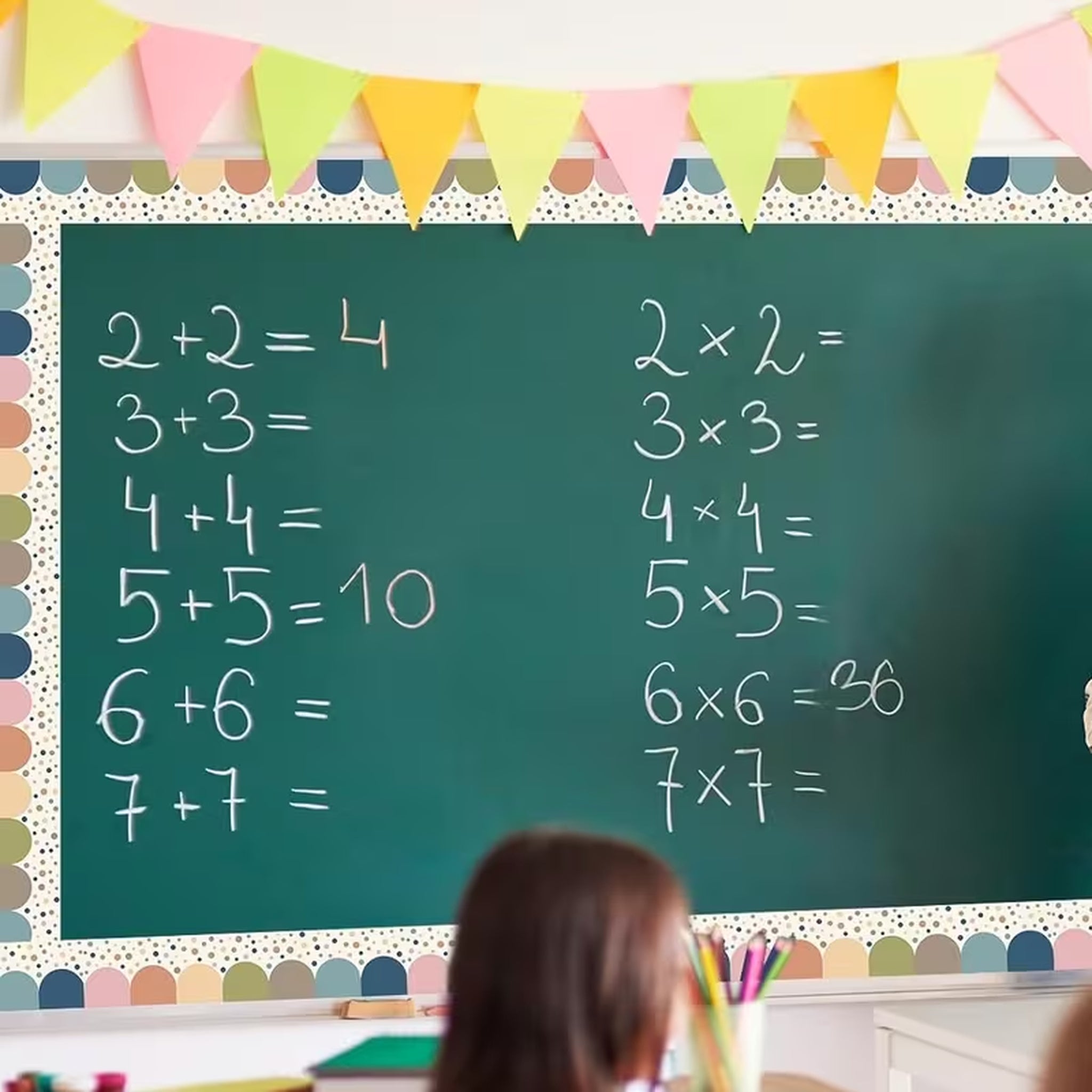 Boho Dot Semicircle Classroom Bulletin Board Borders