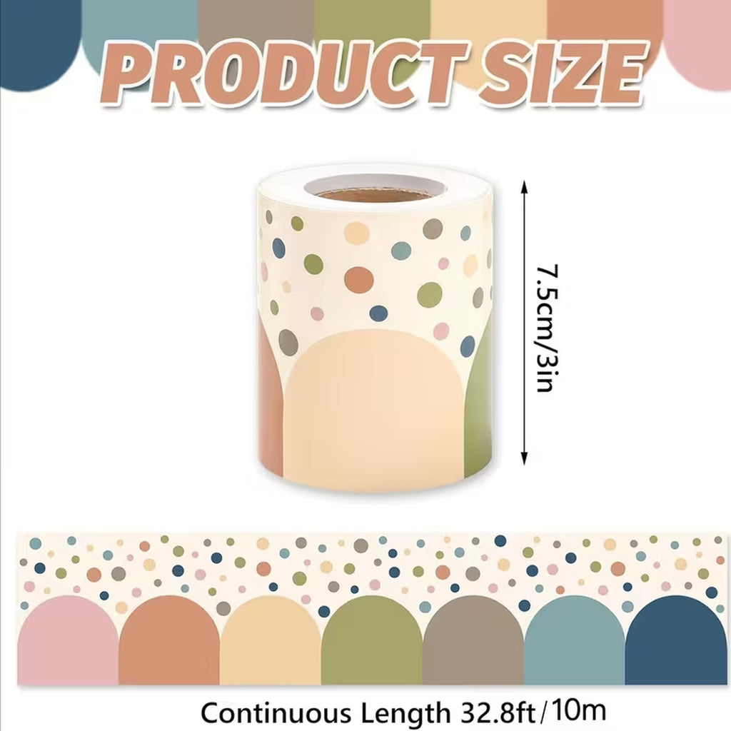 Boho Dot Semicircle Classroom Bulletin Board Borders