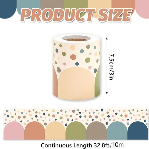 Boho Dot Semicircle Classroom Bulletin Board Borders