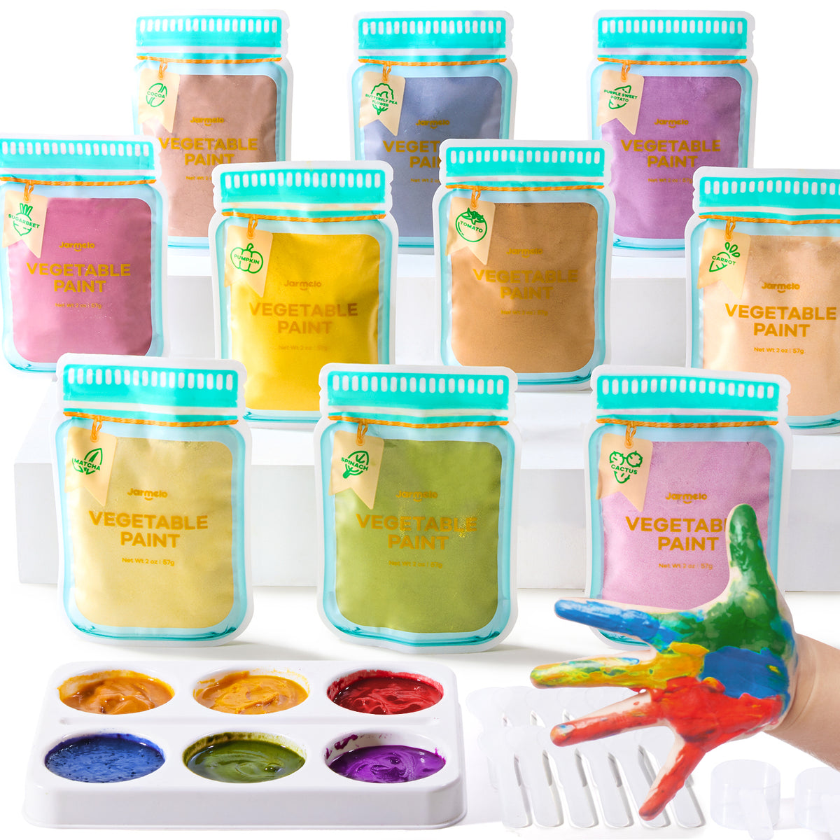 Jarmelo - Washable Finger Paints Powder (10 Ct.)
