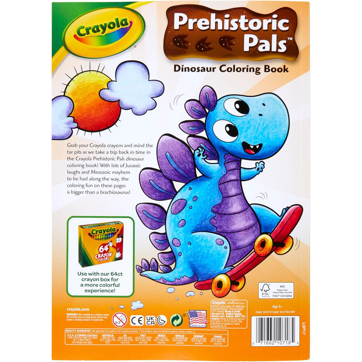 Crayola - Dinosaur Coloring Book, (96 Pages)