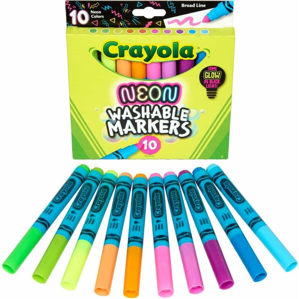 Crayola Neon Washable Markers, Broad Line (10 Ct)