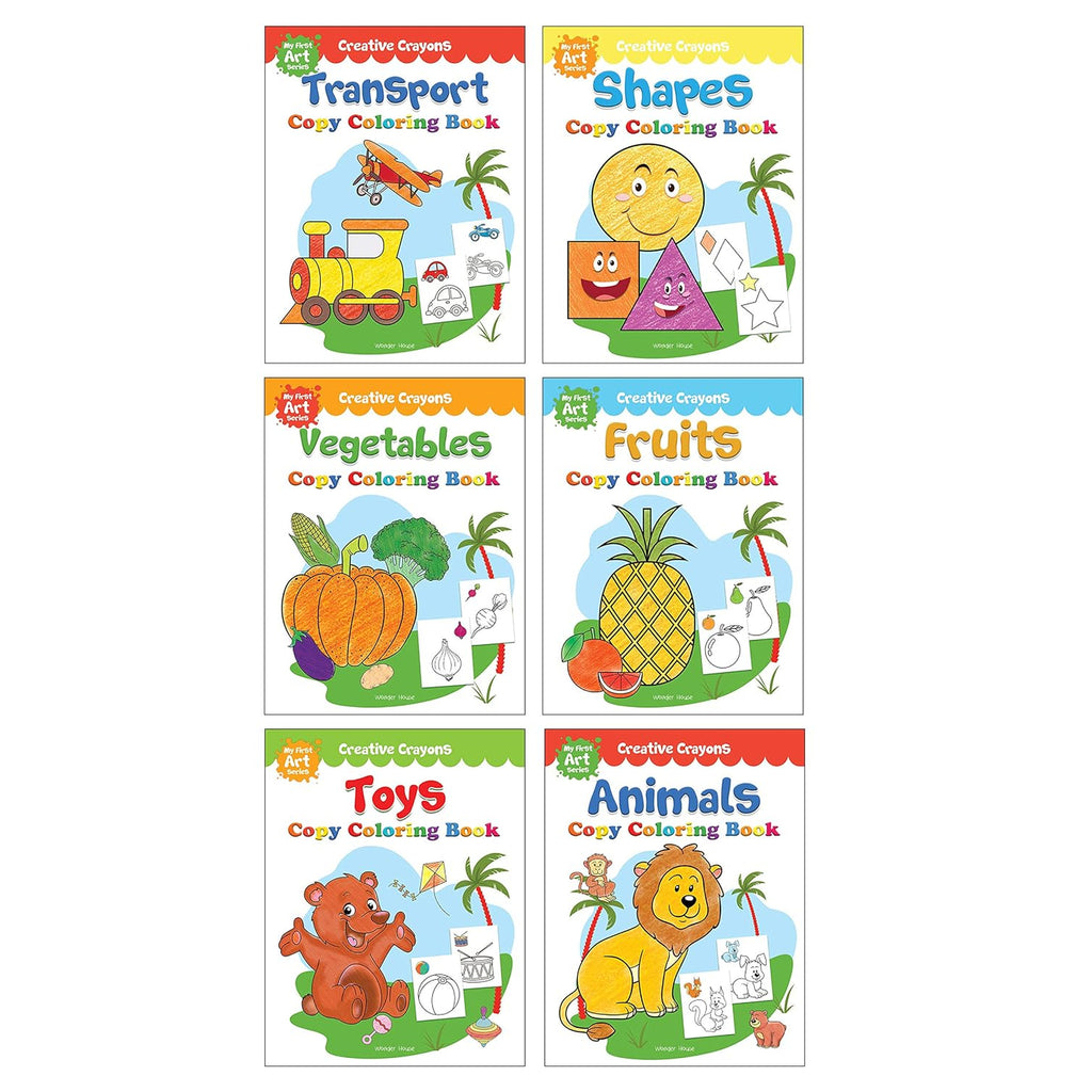 Creative Crayons Super Pack - My First Art Series - A Pack Of 6 Crayon Copy Colour Books