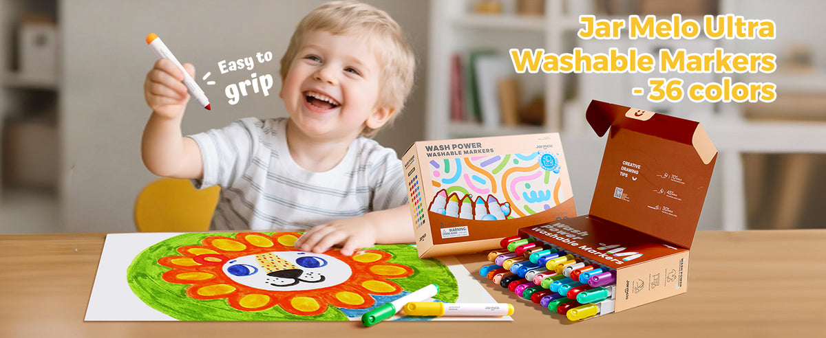 Jarmelo - Washable Markers for Kids Toddlers (36 Ct.)