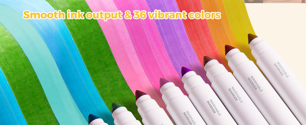 Jarmelo - Washable Markers for Kids Toddlers (36 Ct.)