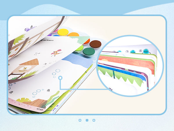 Jarmelo - Fingerprint Coloring Book for Kids, 12 Colors Ink Pad Handprint Coloring Book