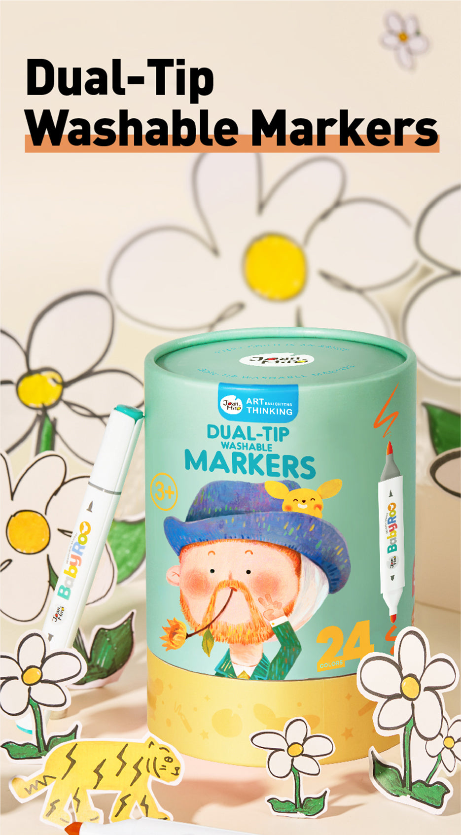 Jarmelo - Dual-Tip Washable Markers (24 Ct.)