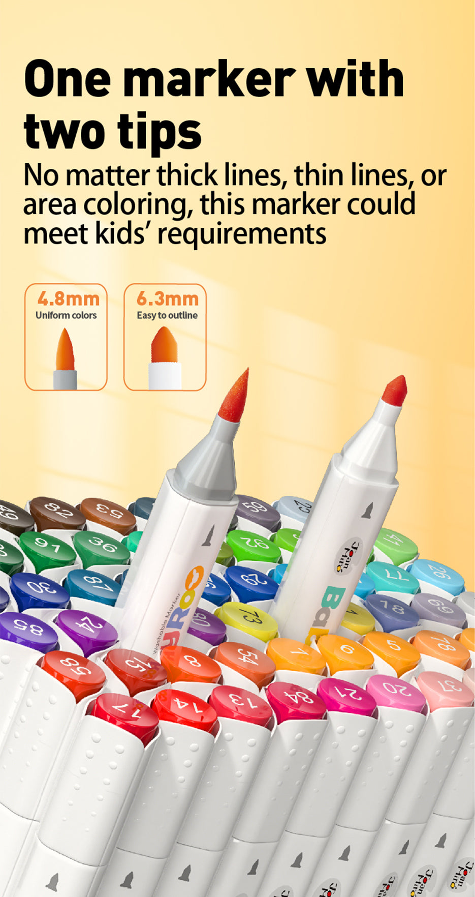 Jarmelo - Dual-Tip Washable Markers (24 Ct.)