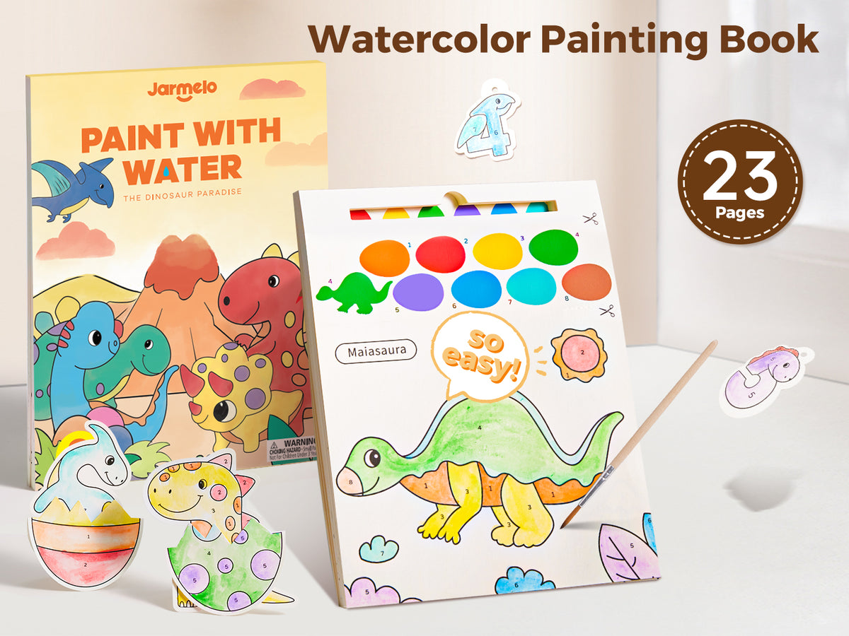 Jarmelo - Paint with Water Books - Dinosaurs