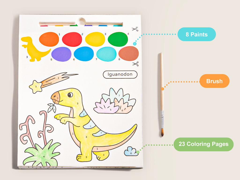Jarmelo - Paint with Water Books - Dinosaurs