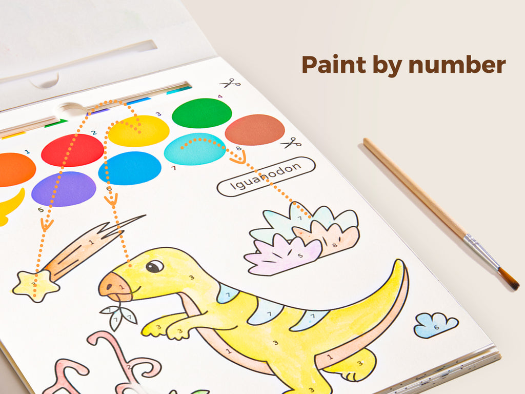 Jarmelo - Paint with Water Books - Dinosaurs