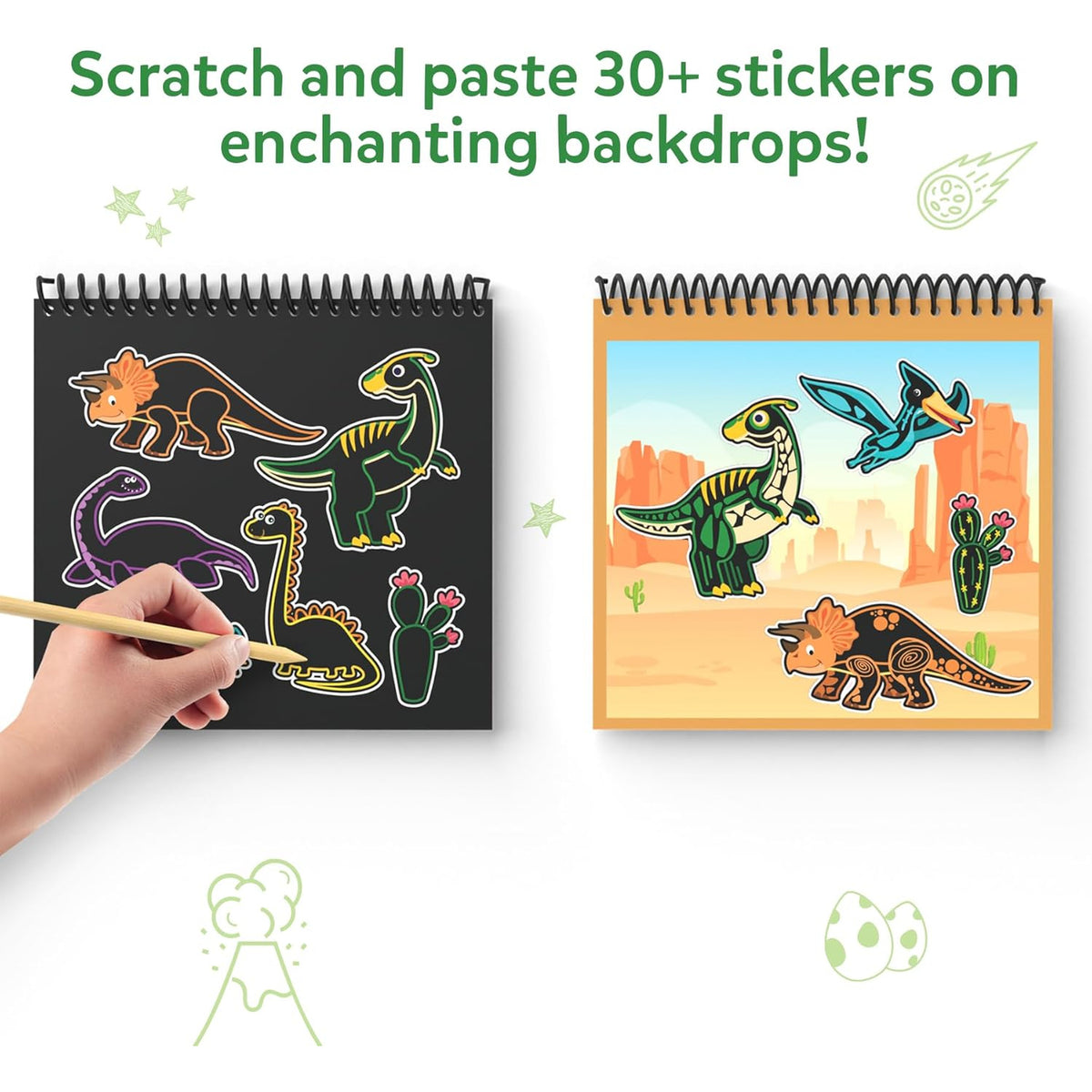Scratch Art Books - Dinosaurs, Craft Kits & Supplies