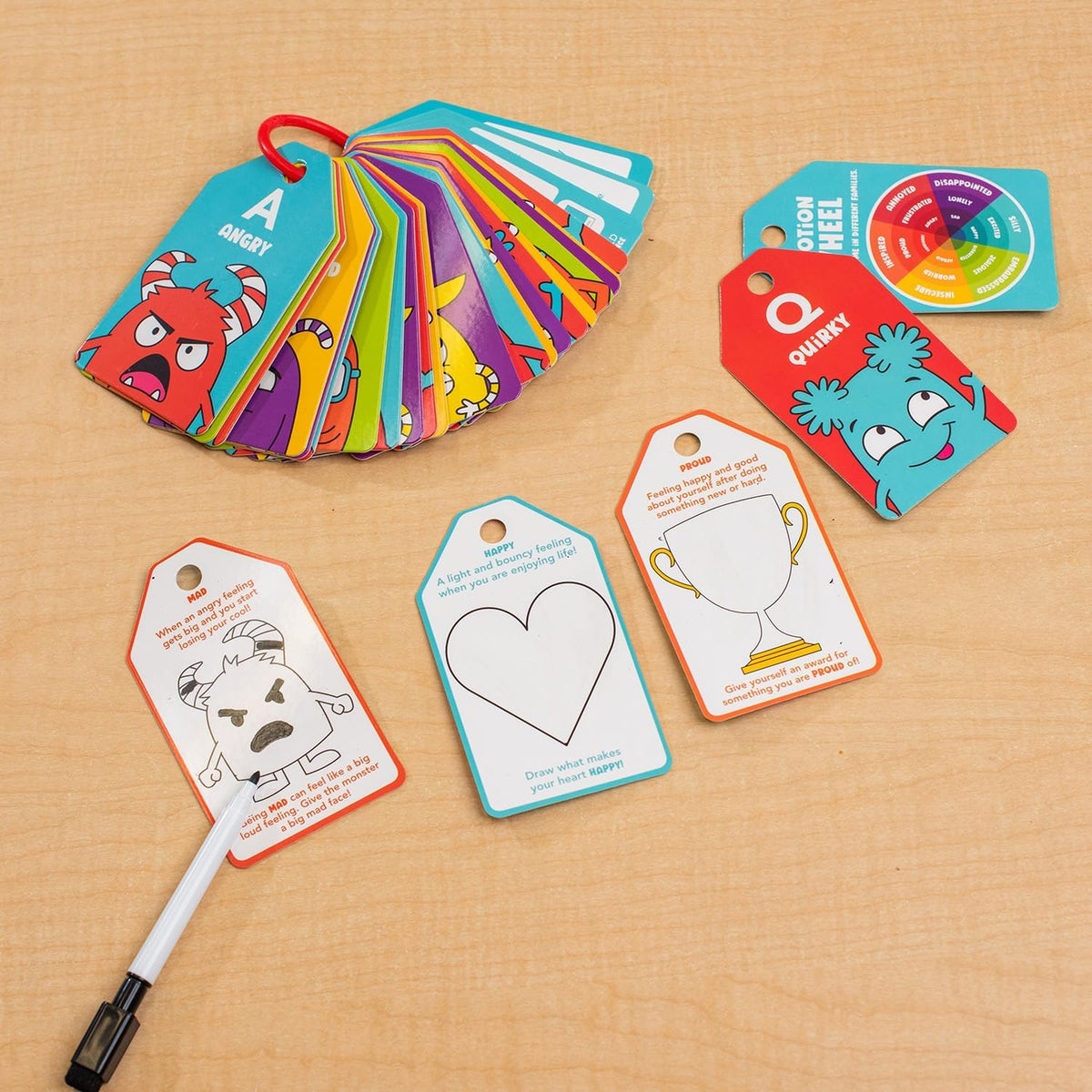 Dry Erase ABC Emotion Flash Cards