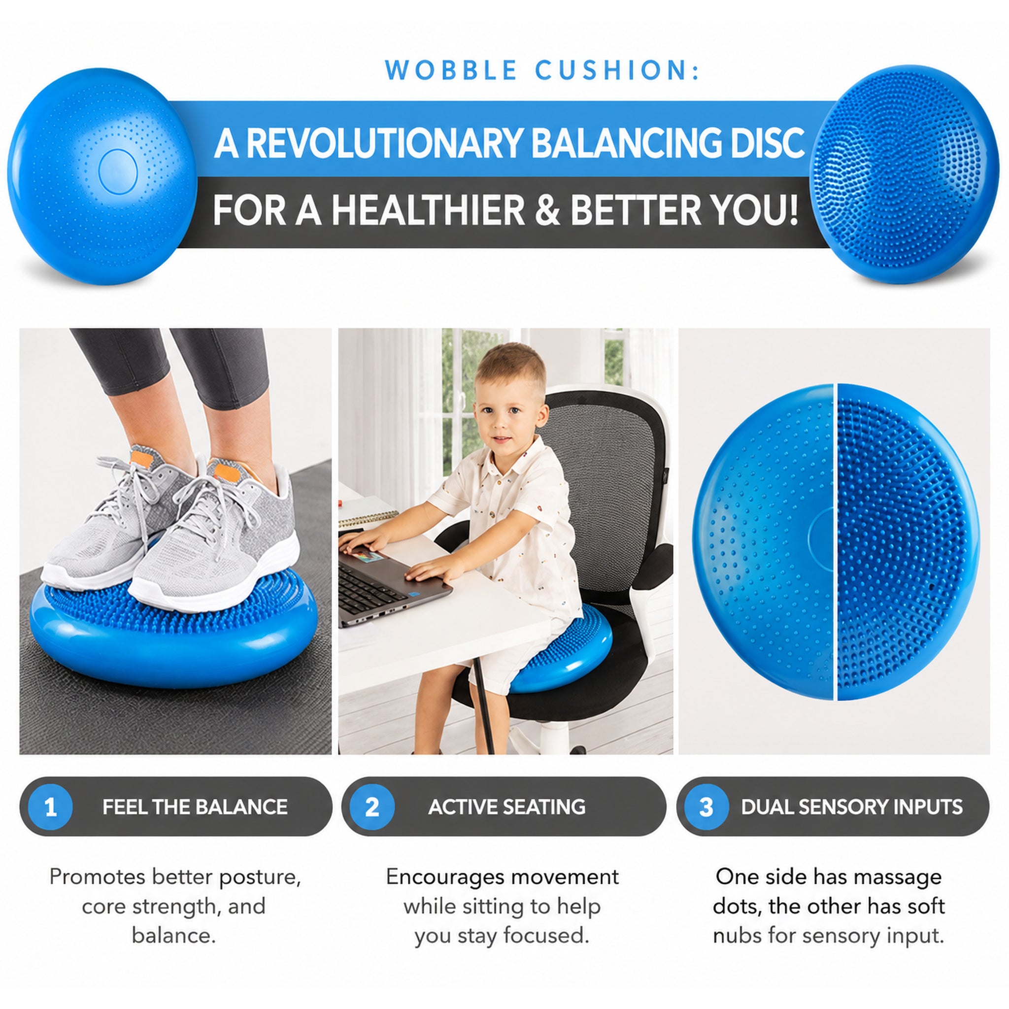 Inflated Air Stability Wobble Cushion